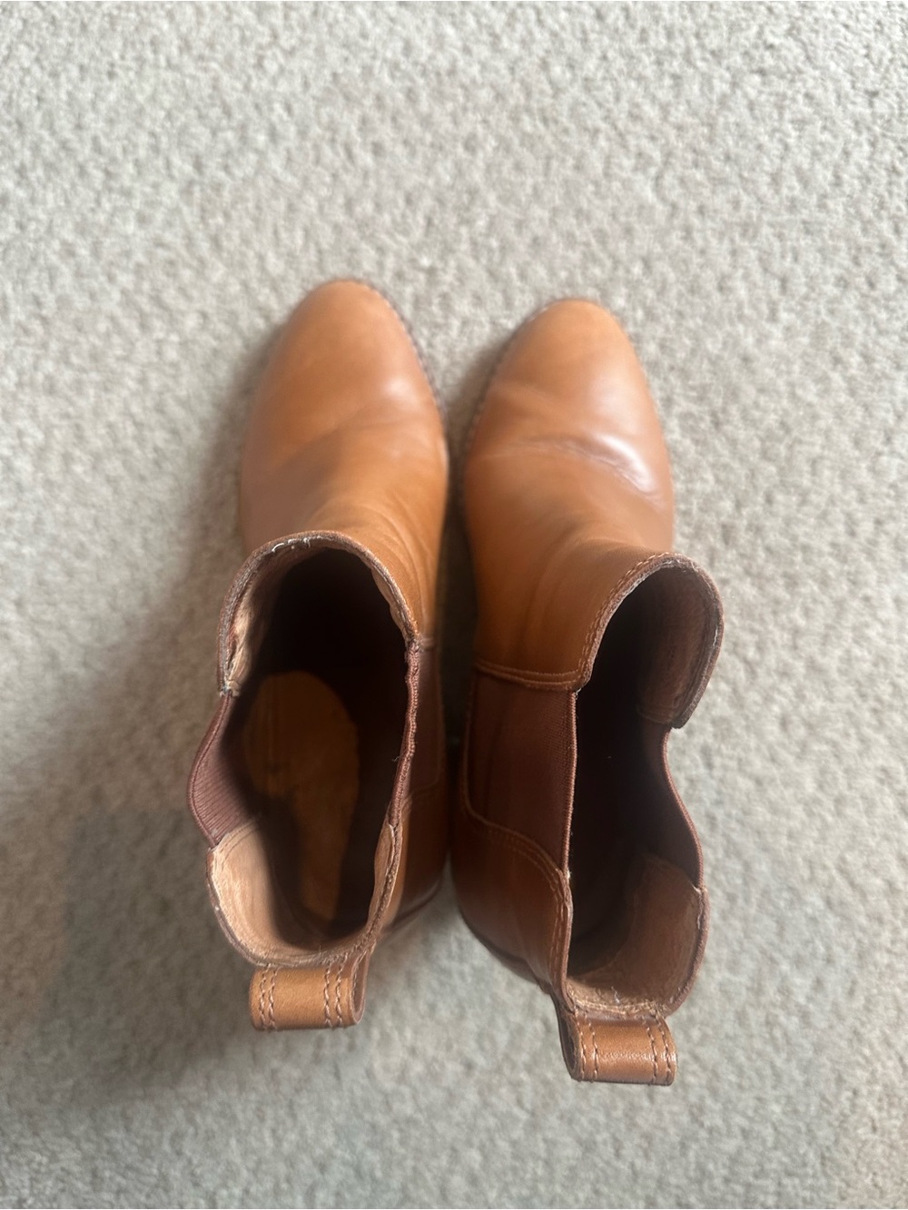 Madewell Women's Tan Leather Chelsea Ankle Boots